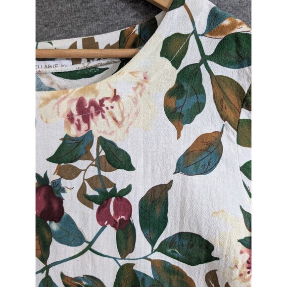 Cellabie Long Sleeve Floral Print Shirt Roll Tab Detai Womans Size 2XL Flaw - Picture 3 of 16